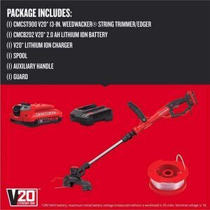Brand New - Craftsman V20 CMCST900D1 13 in. Battery Edger/Trimmer Kit (Battery &